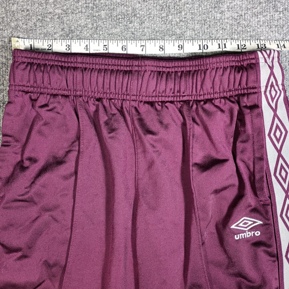 Umbro Track Pants Women Small Burgundy Logo Zip Ankle Y2K - Picture 5 of 9
